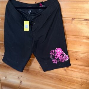 torrid Black Swim Shorts with Pink Octopus Graphic
